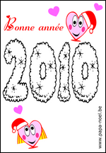 Coloriage Bonne annee 2010 dessin nouvel an 2010