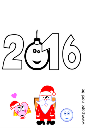 Coloriage Bonne annee 2016 dessin nouvel an 2016