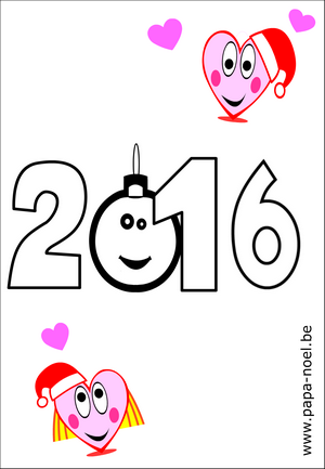 Coloriage Bonne annee 2015 dessin nouvel an 2016