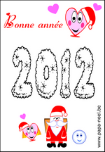 Coloriage Bonne annee 2012 dessin nouvel an 2012 nouvelle annee 2012 dessins 2012